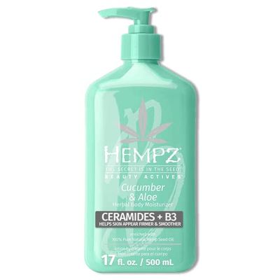Hempz Body Lotion - Cucumber &amp; Aloe Herbal Limited Edition Daily Moisturizing Cream, Shea Butter, Aloe, Cucumber Extract Body Moisturizer - Skin Care Products, Hemp Seed Oil - 17 Fl Oz