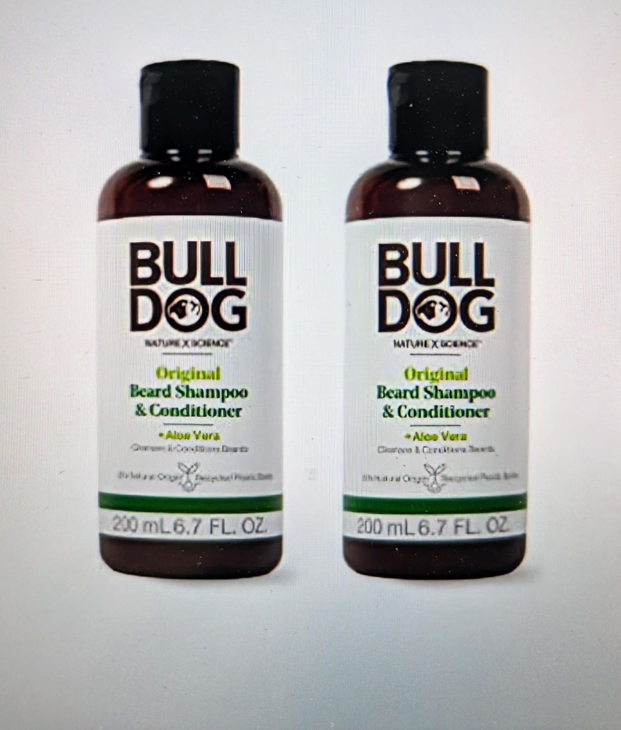 Bulldog Mens Skincare and Grooming for Men Original Beard Shampoo and Conditioner, 6.7 Ounce, Pack of 2