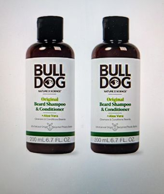 Bulldog Mens Skincare and Grooming for Men Original Beard Shampoo and Conditioner, 6.7 Ounce, Pack of 2