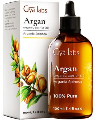 Gya Labs Organic Argan Oil for Hair - Pure Cold-Pressed Moroccan Argan Oil for Skin &amp; Face - Moisturizing Argan Hair Oil for Lotions, Soaps &amp; Hair Conditioners (3.4 fl oz)