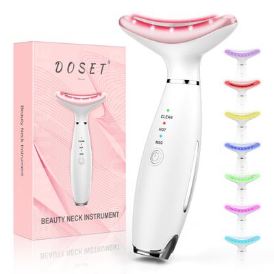 Anti rinkles Facial Massager Red-Light-Therapy-for-Face and Neck, Face  culpting Tool with 7 Color, at-Home Face Tool for Skin Care (White)