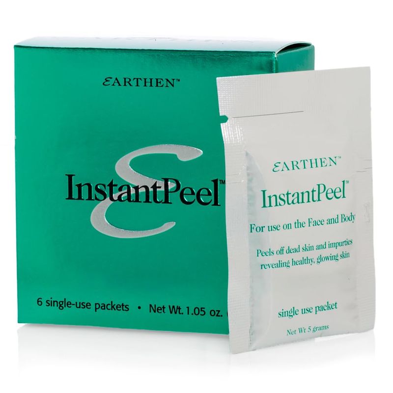 Earthen SkinCare InstantPeel Skin Remover Skin Exfoliant - Safe for Sensitive Skin - 6 Packets/Box (1-Pack)