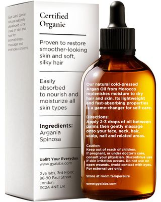 Gya Labs Organic Argan Oil for Hair - Pure Cold-Pressed Moroccan Argan Oil for Skin &amp; Face - Moisturizing Argan Hair Oil for Lotions, Soaps &amp; Hair Conditioners (3.4 fl oz)