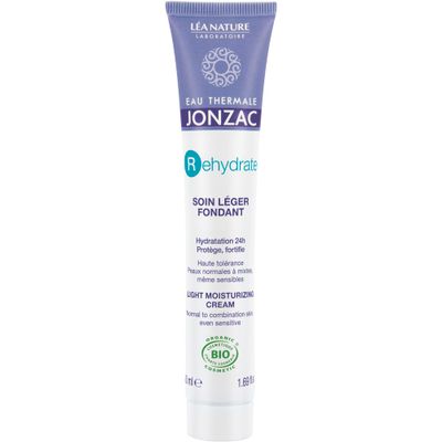 Eau Thermale Jonzac Rehydrate Organic Light Moisturzing Cream for Daily Use - Facial Cream Providing 24hr Hydration with Pure Hyaluronic Acid - Sensitive Skin Approved - 1.69 Fl Oz