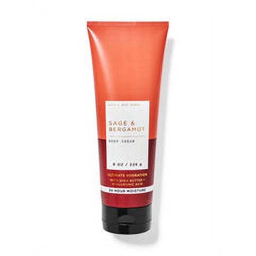 Bath and Body Works Hyaluronic Acid Body Cream For Men 8 Ounce (Sage Bergamot)