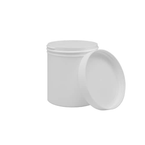 EZY DOSE Ointment Jar and Container, Screw on Cap, Leak-Proof Container for Creams and Balms, Durable Design, Ideal for DIY Skincare and Herbal Remedies, 16 oz Capacity, White (Pack of 12)