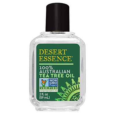 Desert Essence 100% Australian Tea Tree Oil Therapeutic Grade Essential Oil - Skin Cleansing, Clarifying, Soothing - Refreshing Air - Skin Care, Hair Care, Powerful Green Clean - Vegan, Non-GMO - 2oz