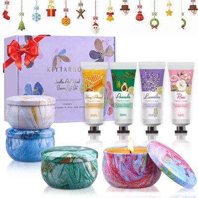 Gift Baskets for Women: Unique Candles &amp; Hand Cream Lotion Gift Set, Valentines Day Gifts,Teacher Appreciation Gifts, Mothers Day Gifts, Best Friend Birthday Gift, Christmas Gifts for Coworker