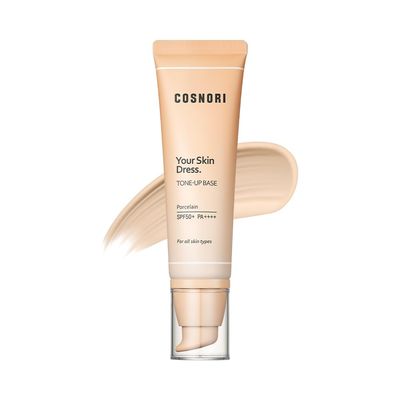 COSNORI Your Skin Dress Tone up Base - Conceal Pores &amp; Blemish - Tone Correcting Makeup Base with Niacinamide - K Beauty - Porcelain Color for Cool &amp; Warm Tone, 1.69 fl.oz