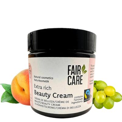 FAIR CARE FAIRTRADE Beauty Cream 3.38 Oz - Moisturizing face cream with apricot and grape - natural beauty care - Intensive care and moisture for all skin types