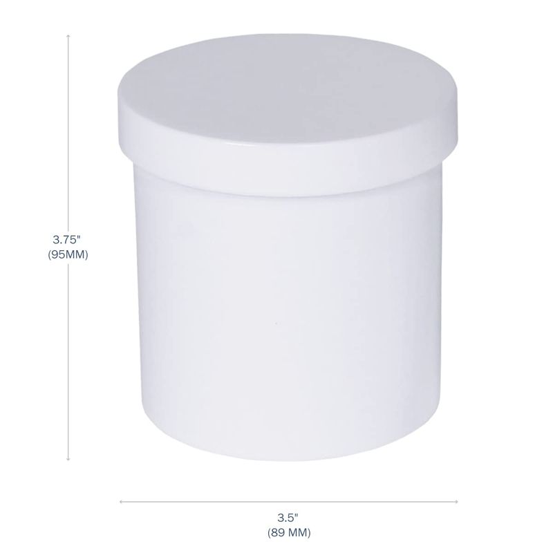 EZY DOSE Ointment Jar and Container, Screw on Cap, Leak-Proof Container for Creams and Balms, Durable Design, Ideal for DIY Skincare and Herbal Remedies, 16 oz Capacity, White (Pack of 12)