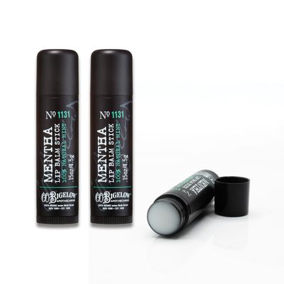 C.O. Bigelow Mentha Lip Balm Stick Trio, Moisturizing Lip Balm with Shea Butter and Natural Peppermint Oil, 3 Pack, 0.15 oz / 4.5g Each