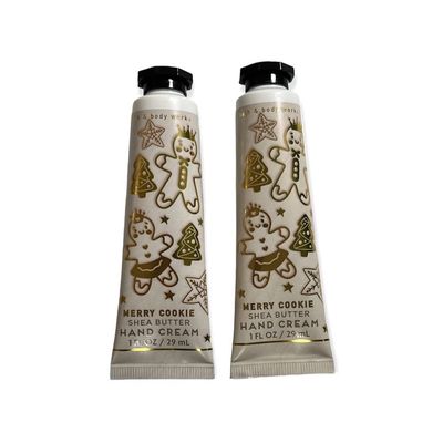 Bath &amp; Body Works Shea Butter Hand Cream Travel Size1.0 Fluid Ounce, 2-Pack (Merry Cookie)