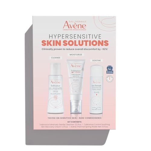 Eau Thermale Avne Hypersensitive Skin Starter Kit, Complete Hypersensitive Skin Care Routine, Cream, Cleanser, and Spray