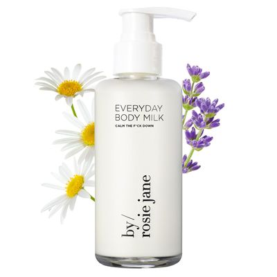By Rosie Jane Calm Down Everyday Body Milk - Hydrating Toner &amp; Body Moisturizer to Help Even Skin Tone - Infused with Soothing Aloe Vera and Turmeric Root to Promote Anti-Aging (5 Ounce)