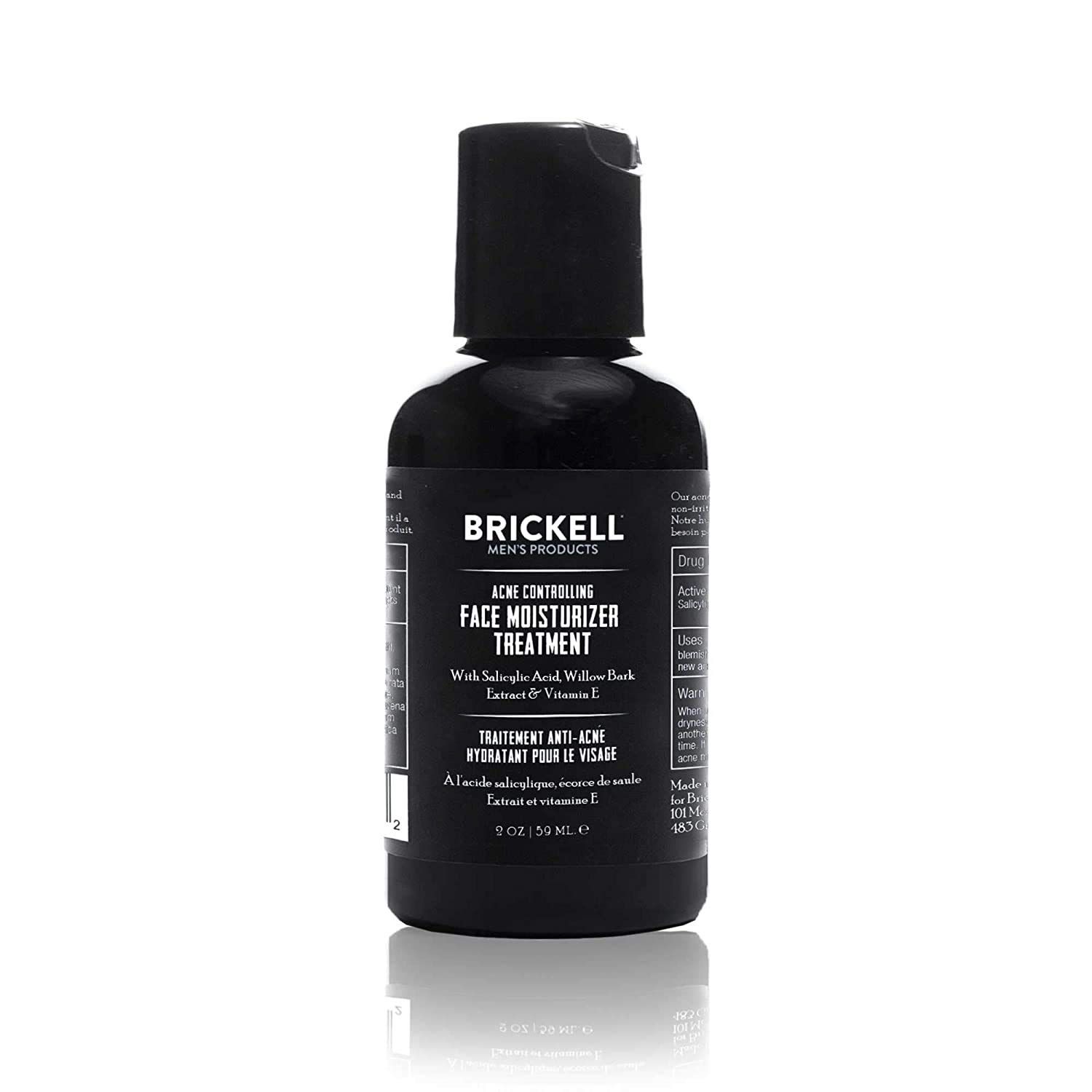 Brickell Men&#39;s Acne Controlling Face Moisturizer Treatment for Men, Natural and Organic Acne Face Moisturizer Treatment to Clear Acne, Even Skin Tone and Moisturize Skin, 2% Salicylic Acid, 2 Ounces