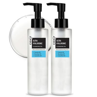 coxir ULTRA HYALURONIC CLEANSING OIL l Korean Facial Cleanser, Blackhead Makeup Removal with Hyaluronic Acid, Cruelty Free, No Mineral Oil [5.07 Fl.oz(pack of 2)]