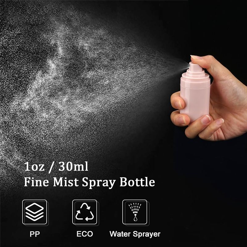 Cosywell Mini Fine Mist Spray Bottles TSA Approved 1oz/30ml 3 Pack Airless Spray Bottle Leak Proof Travel Spray Bottle Plastic Refillable Containers for Perfumes Skincare Water Cosmetics (3color)