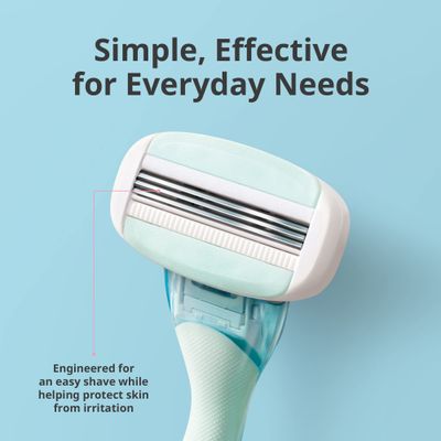 EVE 3 Razors for Quick & Easy Shaving (No Handle, 8 Pcs Razor Blade Refills), 3 Curved Blades, Razors for Shaving with Aloe Vera Moisture Bar, Interchangeable Cartridge for Sensitive Skin