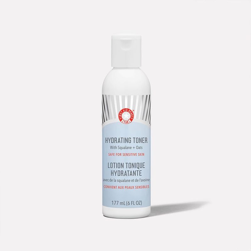 First Aid Beauty - Hydrating Toner with Squalane and Oats, Naturual Wild Oat Skin Calming Toner, Helps Reduce Lines &amp; Wrinkles, Safe for Sensitive Skin, Alcohol-Free Balanced Hydration, 6 oz