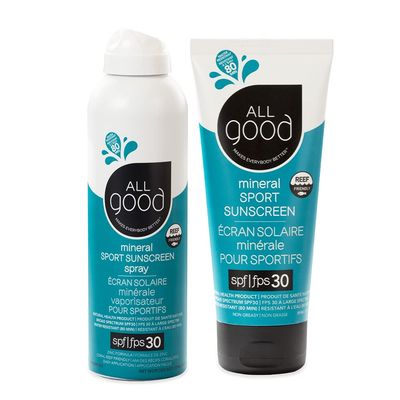 All Good Sport Face &amp; Body Sunscreen - UVA/UVB Broad Spectrum, Water Resistant, Coral Reef Friendly - 30 SPF Sunscreen Spray &amp; Lotion