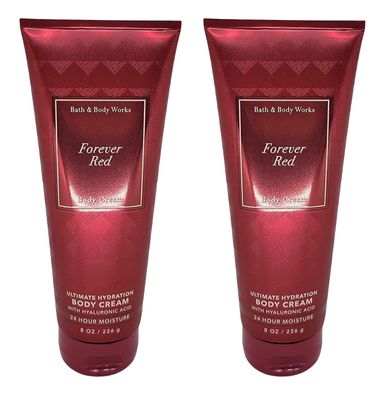 Bath and Body Works 2 Pack Forever Red Ultra Shea Body Cream 8 Oz