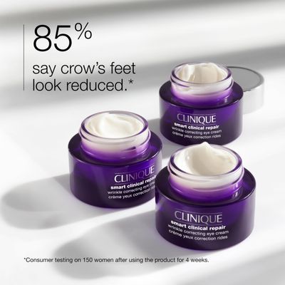 Clinique Smart Clinical Repair Wrinkle Correcting Eye Cream With Hyaluronic Acid + Peptides | Anti-Aging, Hydrating + Depuffing, Mini Travel Size, 0.5 Ounce