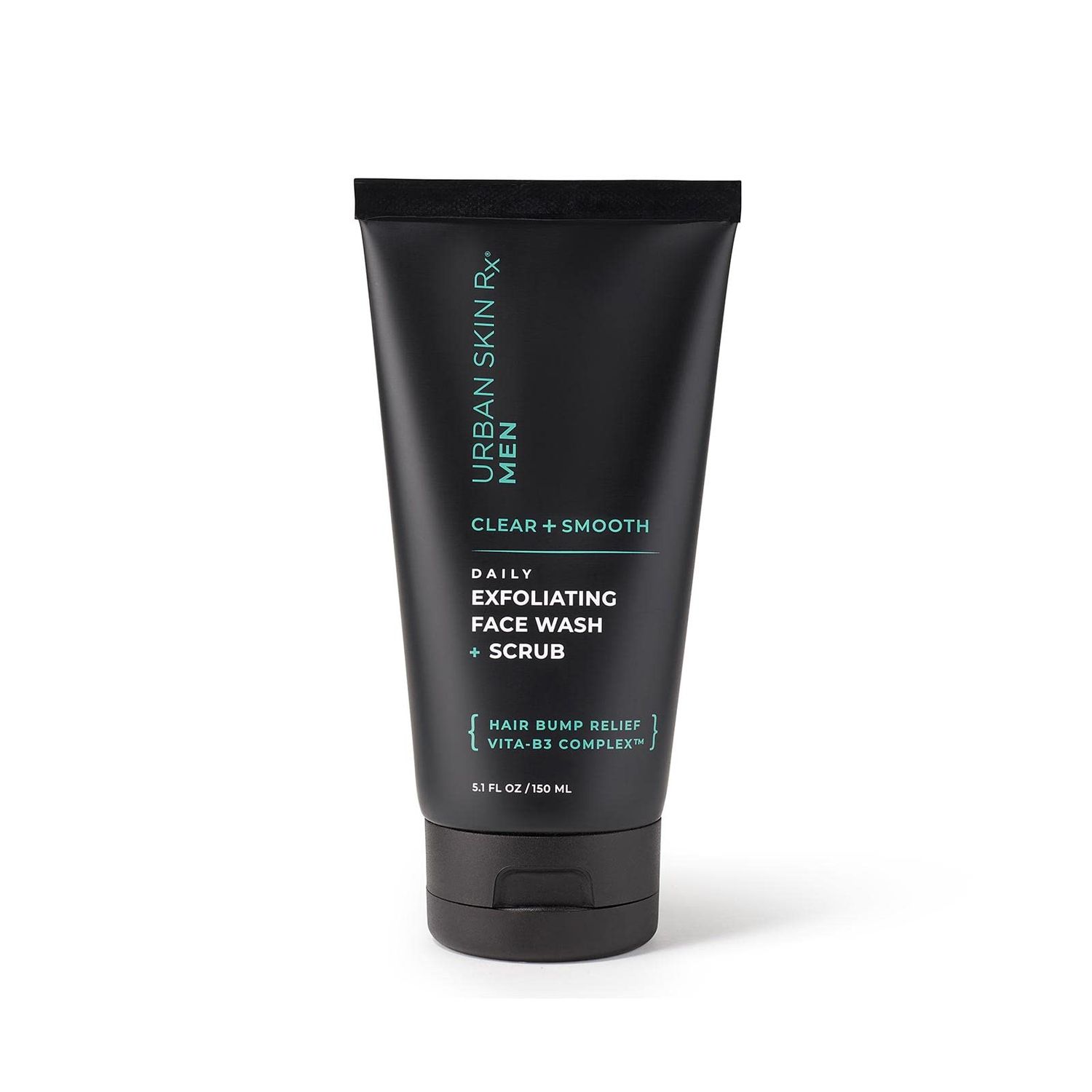 Daily Mens Exfoliating Face Wash + Scrub | Urban Skin Rx | Powerful 2-in-1 Cleanser and Scrub | Cleans Pores of Dirt and Oil. Formulated with Salicylic Acid, Jojoba Beads and Niacinamide | 5.1 fl oz