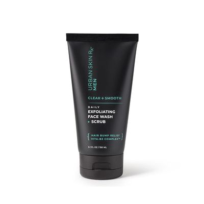 Daily Mens Exfoliating Face Wash + Scrub | Urban Skin Rx | Powerful 2-in-1 Cleanser and Scrub | Cleans Pores of Dirt and Oil. Formulated with Salicylic Acid, Jojoba Beads and Niacinamide | 5.1 fl oz
