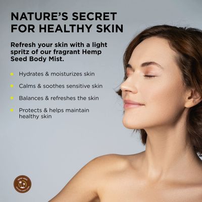 Hemp Seed Body Mist, Isle of You - 8 fl oz - Moisturizes, Invigorates & Protects Skin - With Hemp Seed Oil, Chamomile & Aloe Vera - Vegan, Cruelty Free