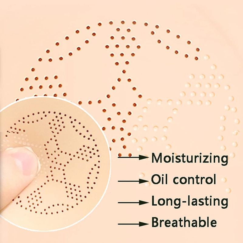 abyomon Air Cushion CC Cream, Mushroom Head Foundation, Moisturizing BB Cream Concealer Makeup Base Long Lasting with Mushroom Makeup Sponge (Natural)