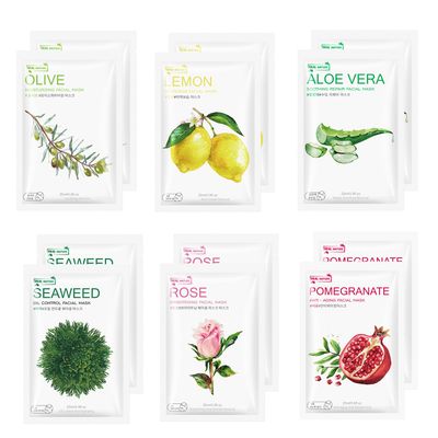 BYOTOUTY 12 Pack Face Mask Skincare for Kids, Bulk Sheet Masks for Face, Spa Party Facial Mask Skincare Set, Moisturizing, Brightening, Nourishing Face Mask for All Skin Types