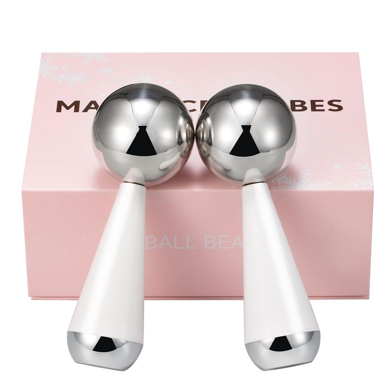 Cryo Sticks for Face - Facial Skin Care Tools for Women Face Eyes, Ice Globes-Cooling Massage Tools, Ice Globes for Face - 360 Rotating Unbreakable Stainless Steel Cooling Face Globes