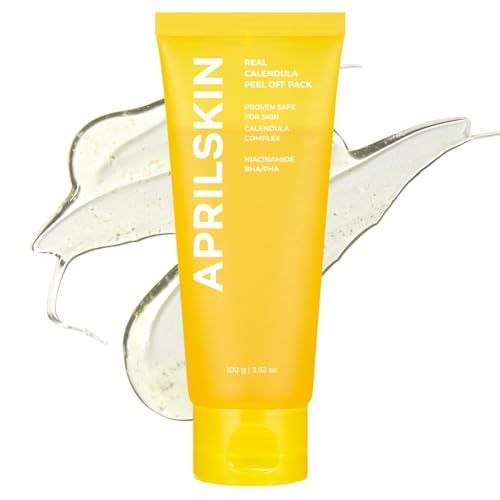 APRILSKIN Calendula Flower-Infused Facial Peel Off Mask, 3.52 fl. oz, PHA, BHA &amp; Niacinamide gently exfoliates, removes impurities, improves uneven skin tone, and minimizes pores, Korean Skincare