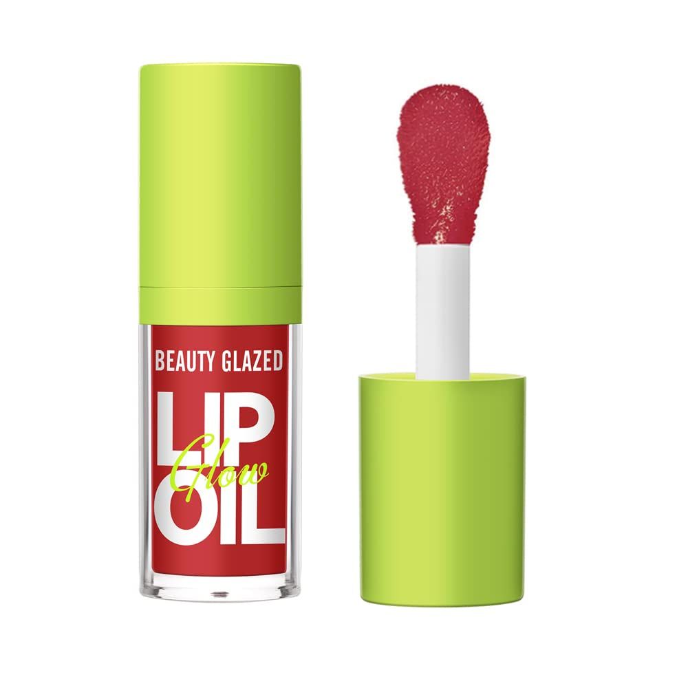 Beauty Glazed Big Brush Head Lip Oil, Ultra-Hydrating &amp; Nourishing, Smooth Glossy Finish Lip Glow Oil, Shiny and Vegan Tinted Lip Gloss, Non-Sticky Formula (1, 104# LOVE)