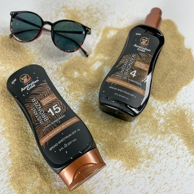 Australian Gold Sunscreen Lotion with Instant Bronzer SPF 15, 8 Ounce | Broad Spectrum | Water Resistant | Non-Greasy | Oxybenzone Free | Cruelty Free