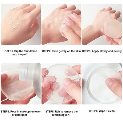 2PCS Silicone Air Cushion Powder Puff Transparent Cosmetic Blender, Easy to Clean and Apply Makeup Wet and Dry Use with Environmentally Material High Elastic Cosmetic Tool for Women Girls