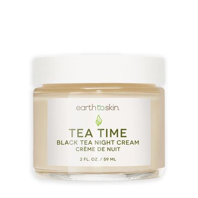 Earth To Skin Tea Time Anti-Aging Black Tea Night Cream Intense Hydration &amp; Protection Moisturizer for Face (2.0 Fl Oz)