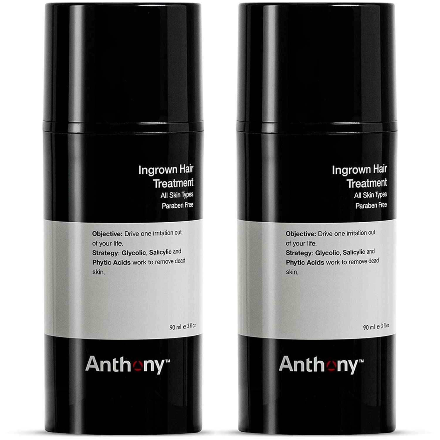 Anthony Ingrown Hair Treatment for Men (Pack of 2) - Gel Solution to Calm Down Razor Burn - Scar and Redness Eliminator, Bump Removal - 3 Fl. Oz