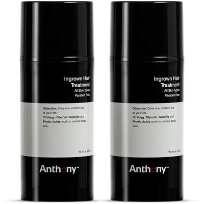Anthony Ingrown Hair Treatment for Men (Pack of 2) - Gel Solution to Calm Down Razor Burn - Scar and Redness Eliminator, Bump Removal - 3 Fl. Oz