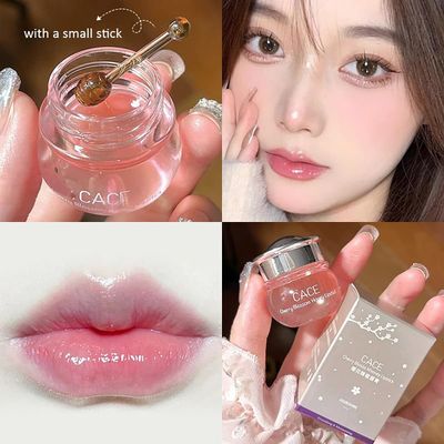 2 Bottles Sakura &amp; Honey Lip Balm, Day &amp; Night Repair Deep Moisture and Fade Lip Lines, Rich in Vitamin E &amp; Cherry Blossom Extract Beeswax Essence Natural Lip Enhancer Care Sleeping Lip Mask