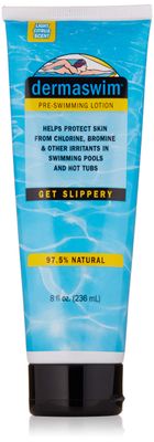 DERMASWIM Pre-Swimming Lotion, 8 Fl Oz | Vitamin-Infused, Aloe, Green Tea | Helps Protect Skin from Chlorine in Pools and Hot Tubs, Paraben-Free, 97.5% Natural