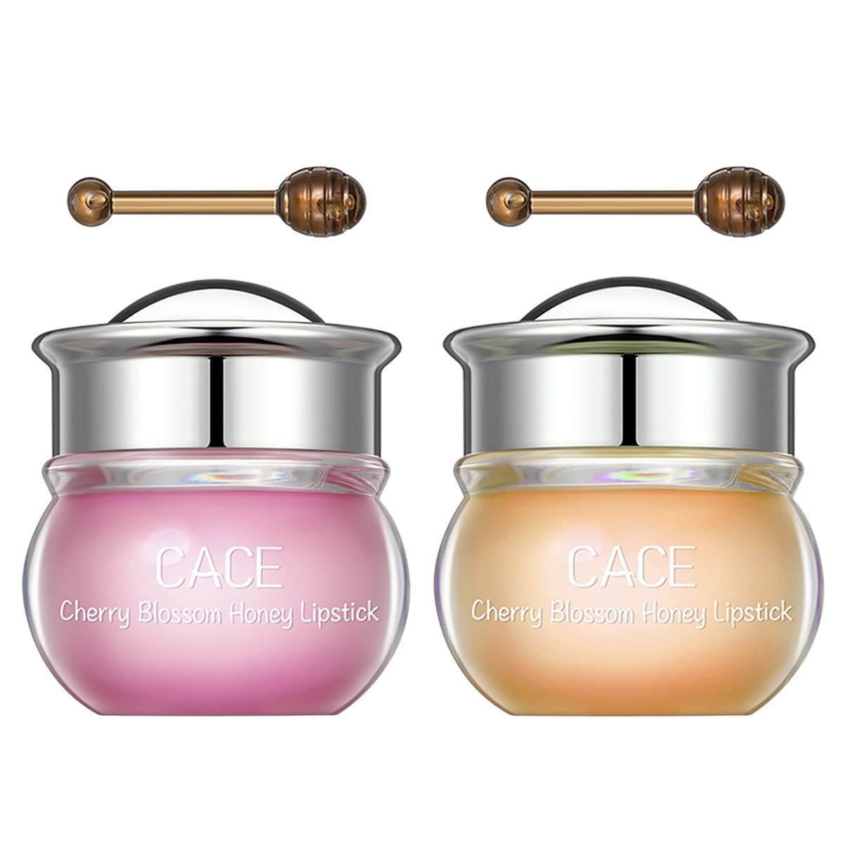 2 Bottles Sakura &amp; Honey Lip Balm, Day &amp; Night Repair Deep Moisture and Fade Lip Lines, Rich in Vitamin E &amp; Cherry Blossom Extract Beeswax Essence Natural Lip Enhancer Care Sleeping Lip Mask