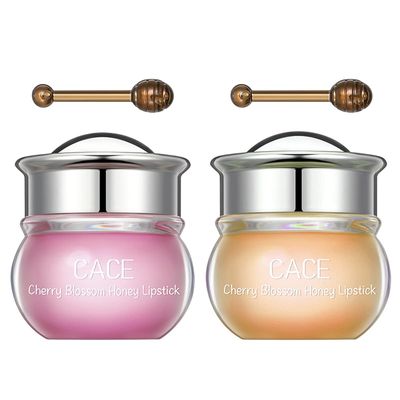 2 Bottles Sakura &amp; Honey Lip Balm, Day &amp; Night Repair Deep Moisture and Fade Lip Lines, Rich in Vitamin E &amp; Cherry Blossom Extract Beeswax Essence Natural Lip Enhancer Care Sleeping Lip Mask