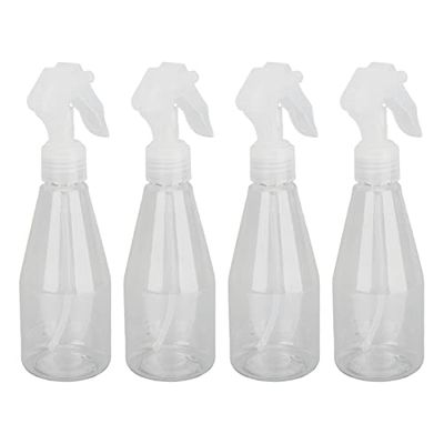 4pcs Plastic Mist Bottle, Refillable Empty Clear Small Spray Bottle for Skin Care Watering Cleaning 200ml