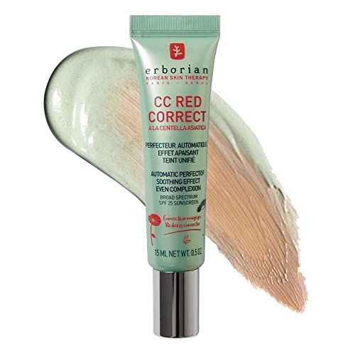 CC Red Correct - Skincare-First Green Color Corrector with Centella Asiatica, Illuminating Green Color Corrector with Redness Coverage and SPF 25 - Soothes &amp; Hydrates - Cica, Korean Skincare - 0.5 Oz