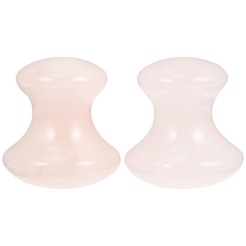 Beaupretty Face Roller Scraping Massage : 2Pcs Natural Rose Facial Mushroom Shape Jade Guasha Stick Tools for SPA Body Eye Neck Back Relax Skin Care Tools