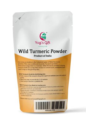 100% Pure Wild Turmeric Powder For Face | 8 Oz (227 grams) | Kasturi Manjal | Curcuma Aromatica | Amba haldi | Promotes Glowing Skin | By Yogi's Gift