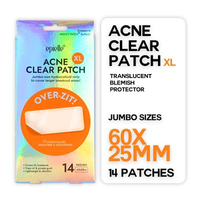 Epielle Over-Zit XL Acne Clear Patches | Ultimate Hydrocolloid Solution | 14 Extra-Large Pimple and Blemish Patches