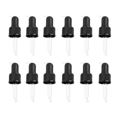 Bent Tip Dropper Tops for Small 5ml Essential Oil Bottles - Glass Eye Droppers for Oils - Fit doTERRA Young Living Aura Cacia Plant Therapy Revive - 12 Pack